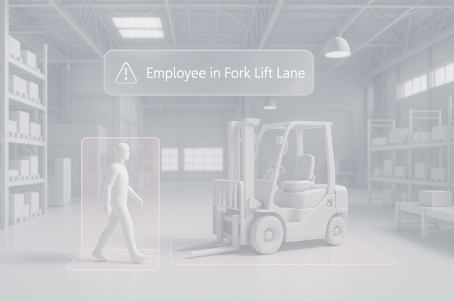employee in forklift lane
